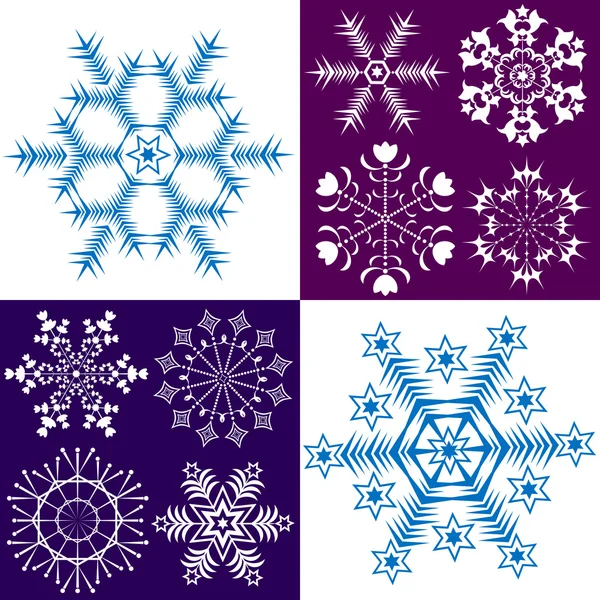 Collection flocons de neige — Image vectorielle