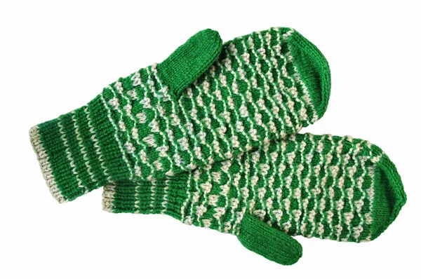 Двокольорові вовняні рукавички — стокове фото