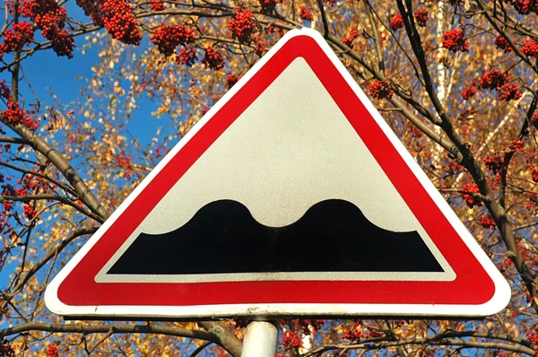 Warning traffic sign Rough road — Stock Photo, Image