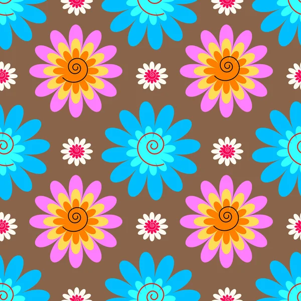 抽象的なシームレスな花の背景 — ストックベクタ
