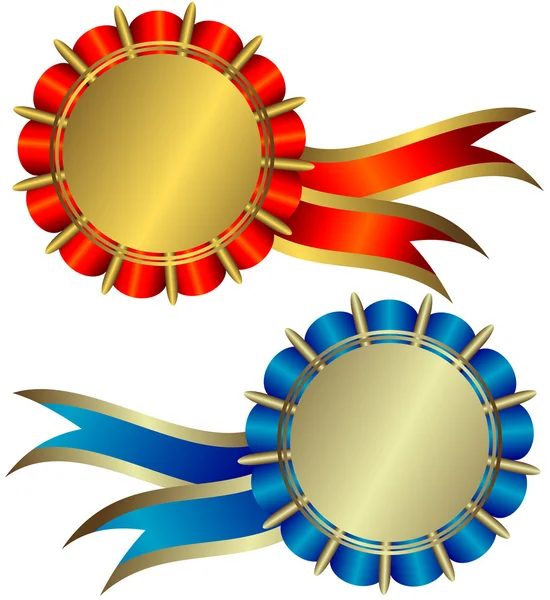 Золотые и серебряные медали — стоковый вектор