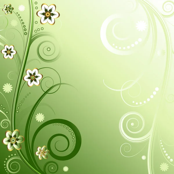 Floral green background — Stock Vector