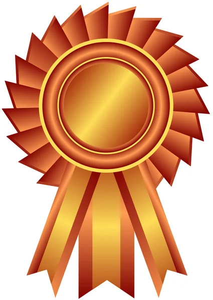 Prêmio de bronze com fita (vetor ) — Vetor de Stock