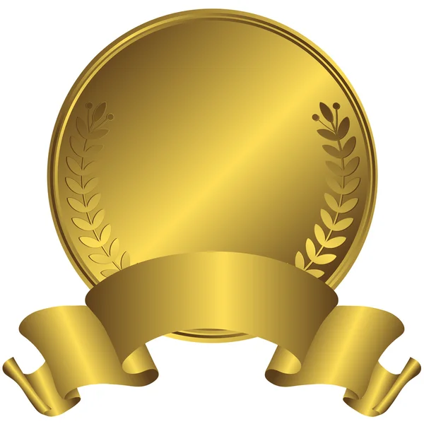 Big gold medal (vector) — Stock Vector