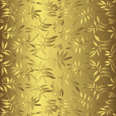 Golden floral background clipart