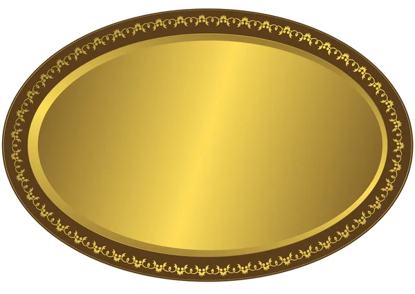 Plaque volumétrique ovale en métal — Image vectorielle