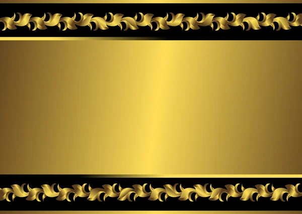 Vintage zwarte en gouden frame — Stockvector
