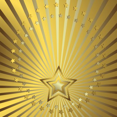 Golden background with beams clipart