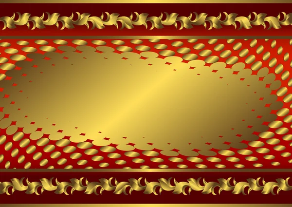 ビンテージの赤と金色のカード — ストックベクタ