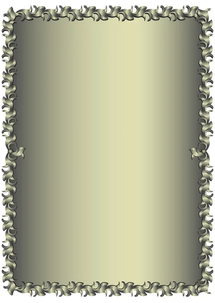 Цветочная винтажная серебряная рама (вектор) ) — стоковый вектор