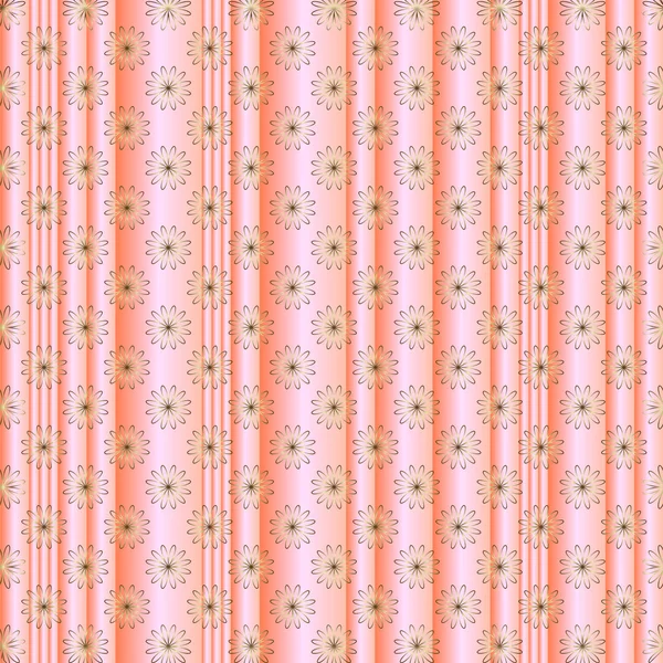 Fundo floral listrado rosa — Vetor de Stock