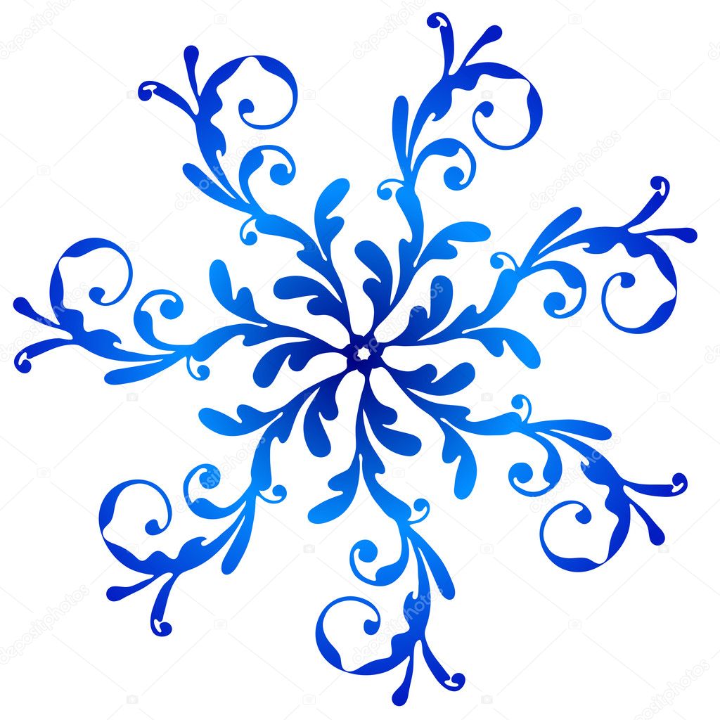Blue vintage snowflake