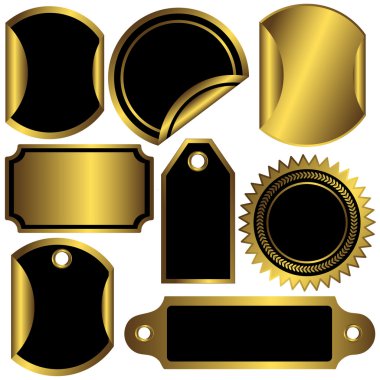 Set golden and black labels clipart