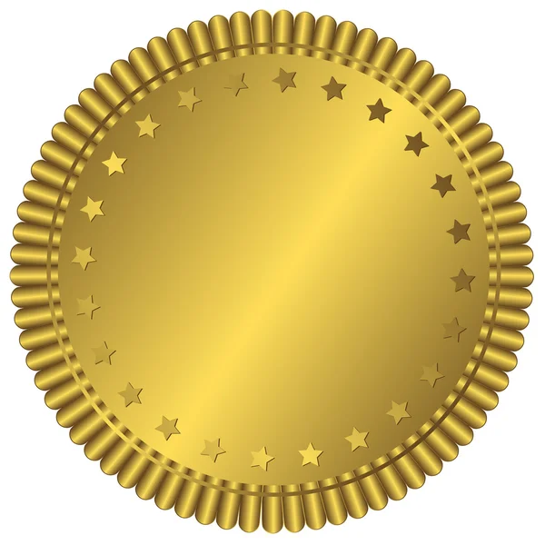 Golden plate with stars (vector) — Stock Vector