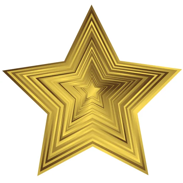 Golden christmas star (vector) — Stock Vector