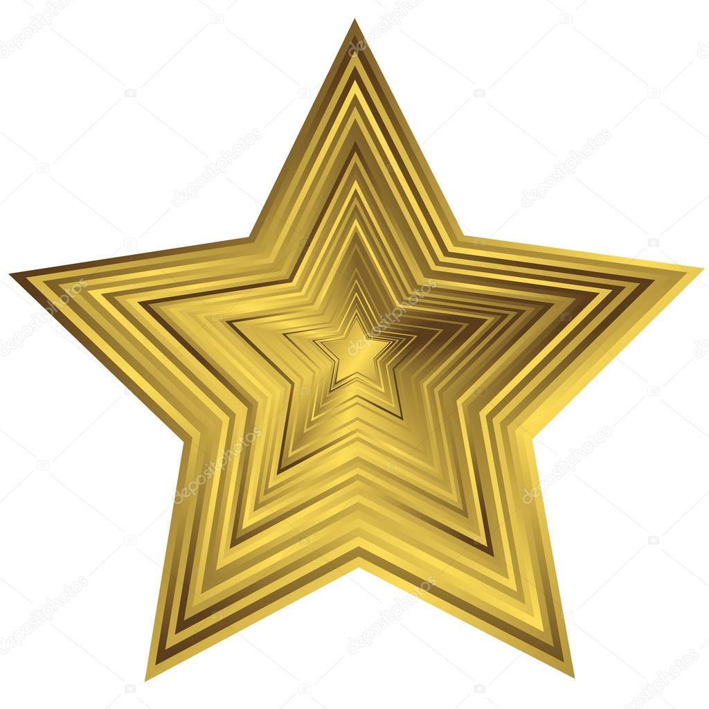 Golden christmas star (vector)