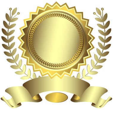 Silvery award with ribbon (vector) clipart