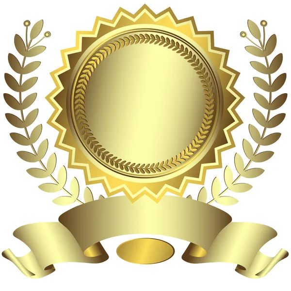 Silvery award with ribbon (vector) — Stock Vector