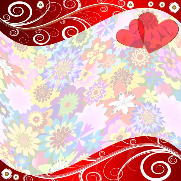 Valentine květinové pozadí — Stockový vektor