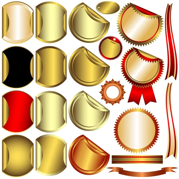 Набір золотих, срібних та бронзових нагород — стоковий вектор