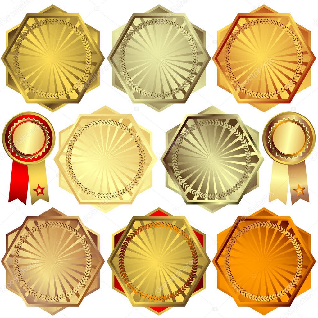 Set awards (vector) — Stock Vector © OlgaDrozd #1919301