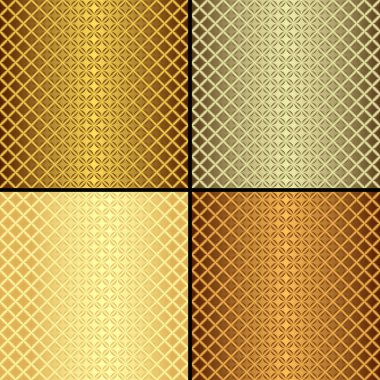 Set metallic seamless patterns (vector) clipart