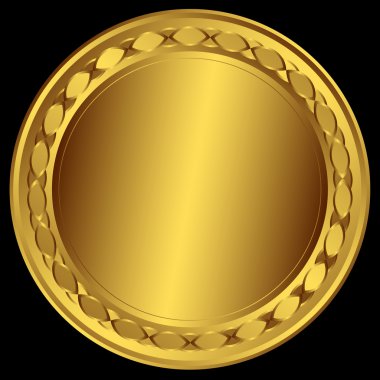 Big golden round frame (vector) clipart