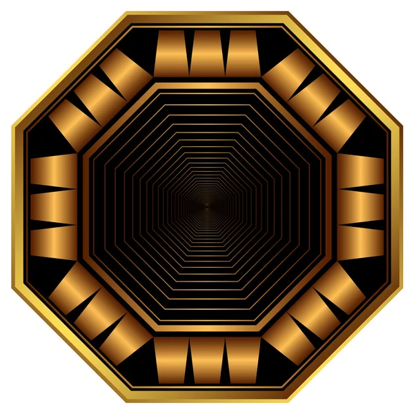 エレガントな装飾の八角形フレーム — ストックベクタ