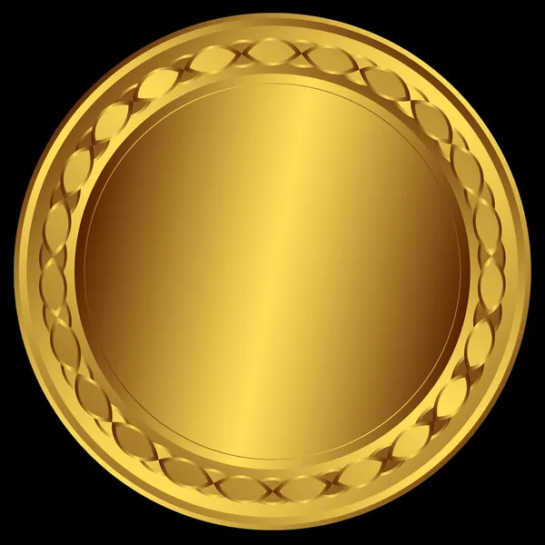 Moldura redonda dourada grande (vetor ) — Vetor de Stock