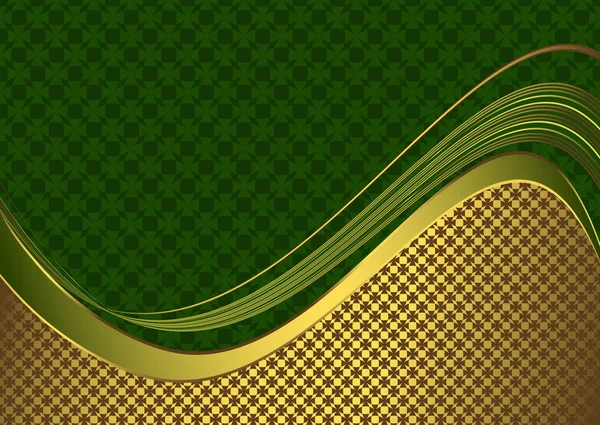 Elegante groene en gouden kaart (vector) — Stockvector