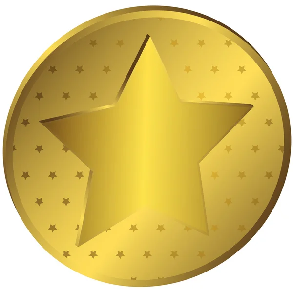 Gold medal with stars (vector EPS 10) — Stock Vector