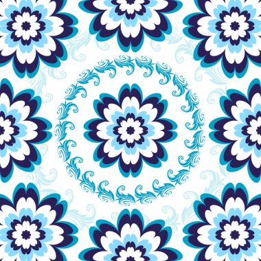 Seamless floral pattern (vector) clipart