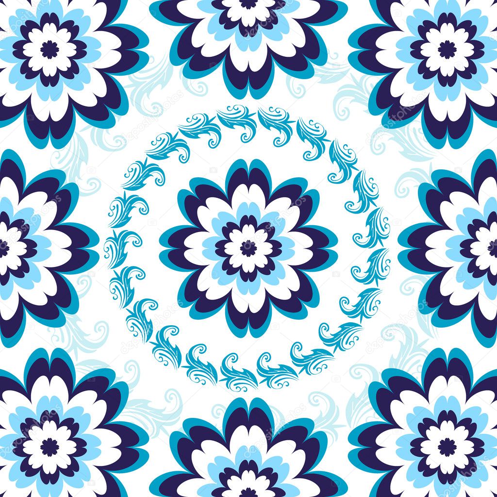 Seamless floral pattern (vector)