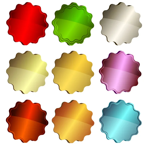 Set étiquettes étoiles colorées — Image vectorielle