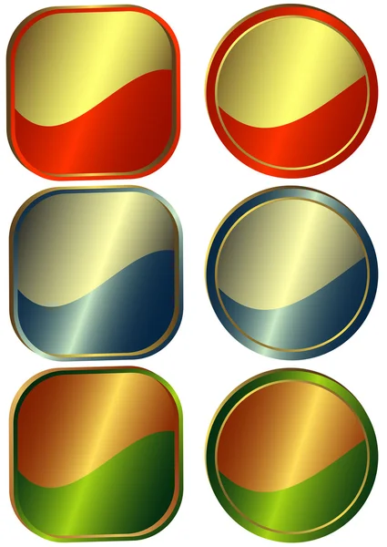 円形および正方形のカウンターのセット — ストックベクタ