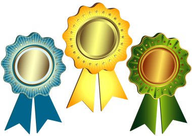 Gold, silver and bronze awards clipart