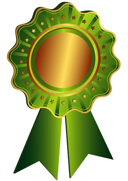 Bronzový odznak s zelenou stuhu — Stockový vektor