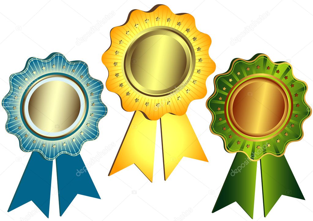 Gold, silver and bronze awards Stock Illustration by ©OlgaDrozd #2553796