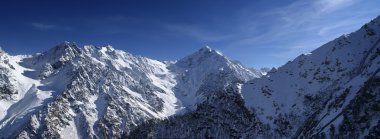 panorama of the mountain range in winter  clipart