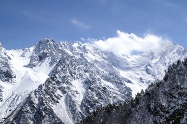 Mountains covered with snow and ice clipart
