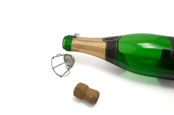 Empty bottle of champagne — Stock Photo, Image