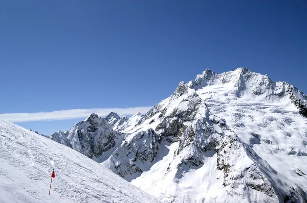 Ski slope in Dombay. Caucasus Stock Image