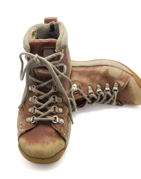 Staré červené boty — Stock fotografie