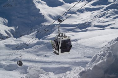 Ski lift. Caucasus. Elbrus clipart