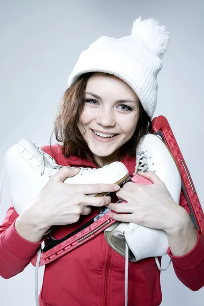 Ice-skater 소녀 스톡 사진