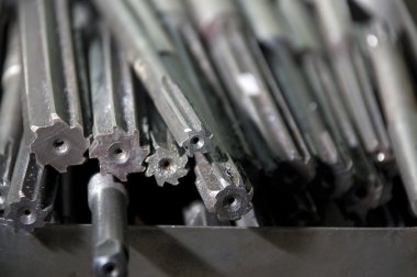 metal tools and equipment in workshop 