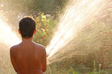 woman in shower with water splash 