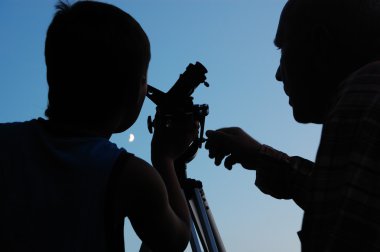 silhouettes of a young couple  clipart