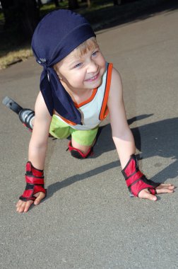 cute little boy on the playground  clipart