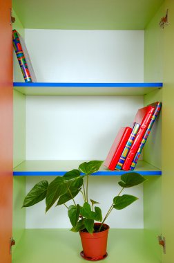 shelves in the interior of the new office  clipart